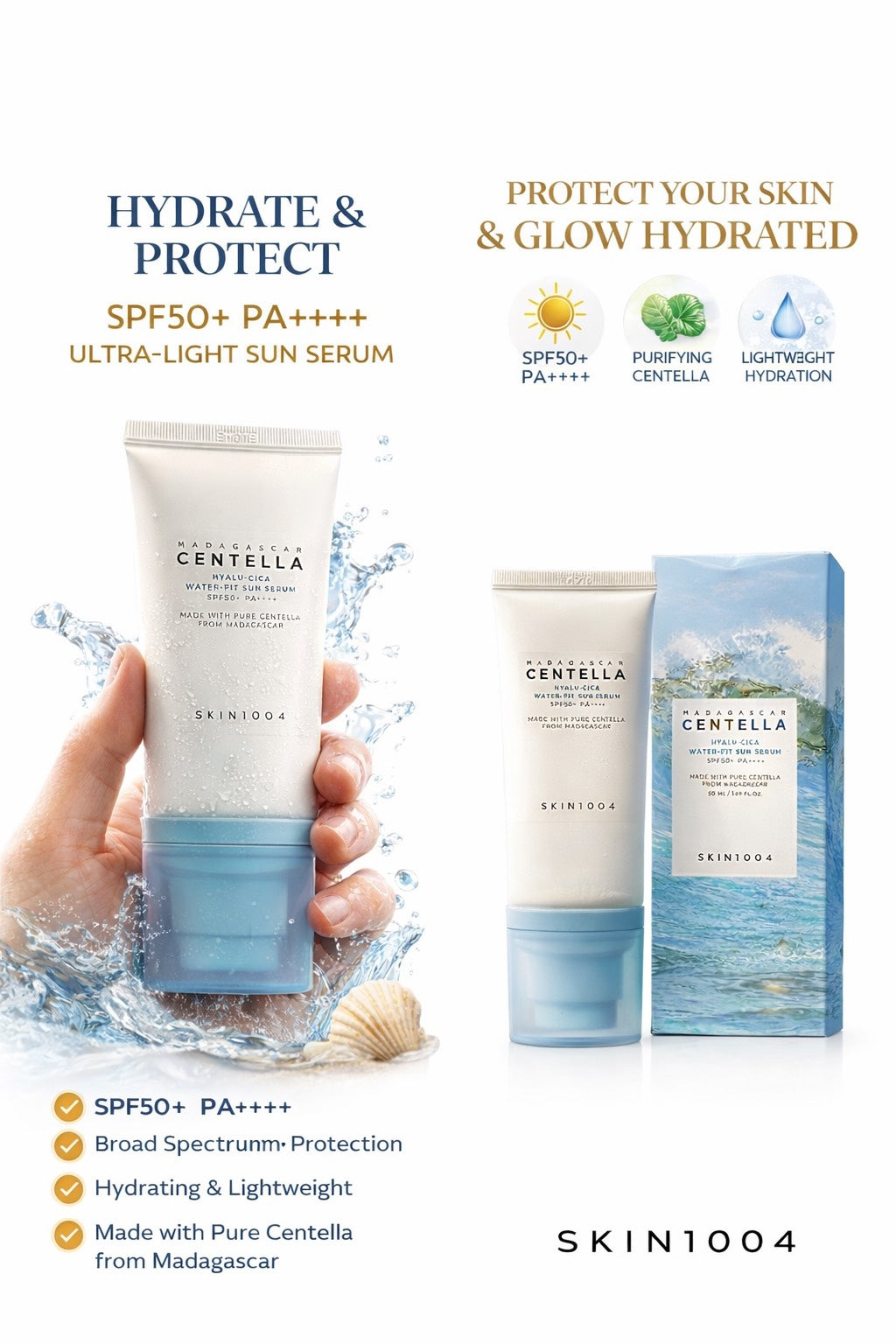 Hydraterende Zonnebrand SPF50+ met Hyaluron - Waterbestendige Zonbescherming