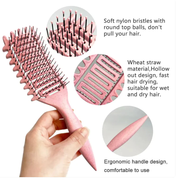 Krullenkam - Hollow Comb voor Krullen Definiëren & Volume met Massage Effect